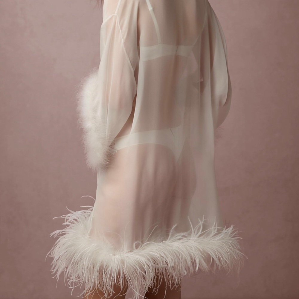BHLDN Anouk Silk Feather robe